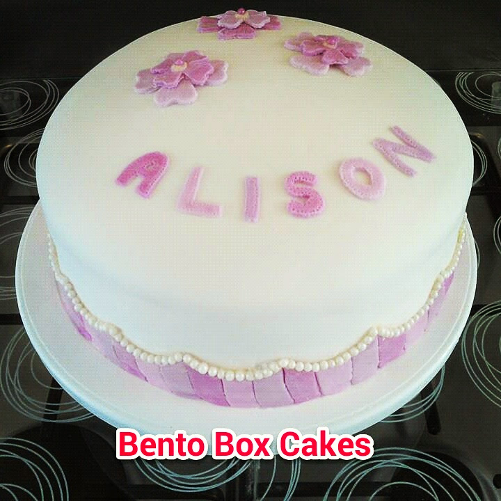  White and Pink birthday cake